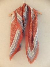 画像5: ボヘミアンな柄ミックスのシルクスカーフ・Unique (5)