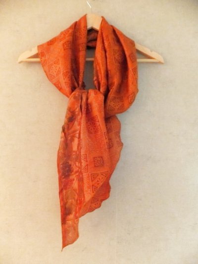 画像3: 黄昏たような色合いが美しいシルクスカーフ・Macadamia