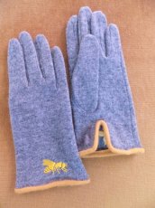 画像6: アシンメトリーな蜂刺繍入りニット手袋・Abeja (6)