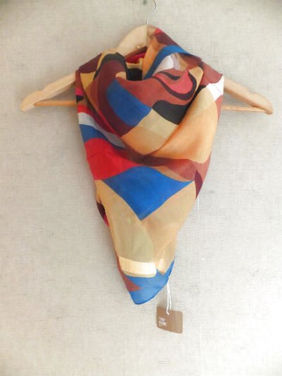 画像3: ポップでアーティーな色柄のシルクスカーフ・Fille