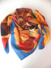 画像1: ポップでアーティーな色柄のシルクスカーフ・Fille (1)