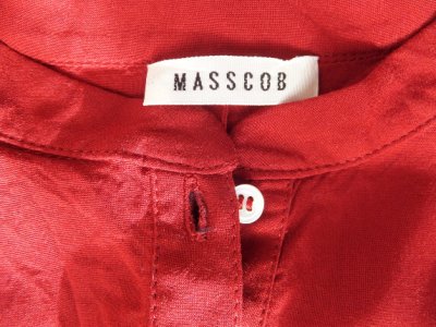 画像1: ユーズド商品・Masscobの鮮やかレッド色ベルト付きワンピース