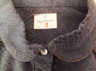 画像1: ユーズド商品・Hartfordのシックなパイソン柄長袖シャツ