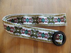 画像3: ユーズド商品・スペインPiamonteのチロリアン刺繍入り布ベルトA (3)