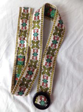 画像4: ユーズド商品・スペインPiamonteのチロリアン刺繍入り布ベルトA (4)