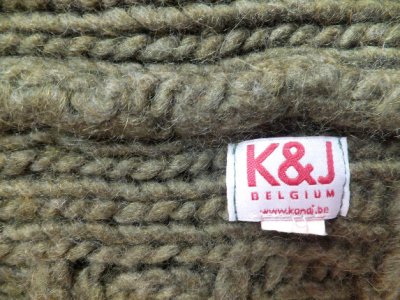 画像1: ユーズド商品・ ベルギーのKate & Julesカーキ色ニット帽