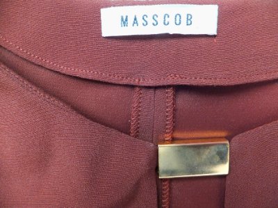 画像1: ユーズド商品・Masscobのエレガントなブラウン色長袖ワンピース