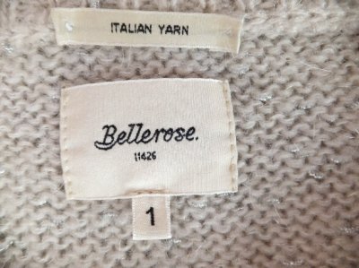画像1: ユーズド商品・Belleroseのシルバー糸入りノスタルジックなカーディガン