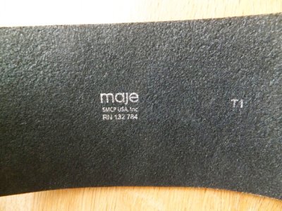 画像2: ユーズド商品・Majeのフランス製シックなブラック色ベルクロ留め牛革ベルト