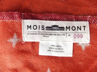 画像2: ユーズド商品・フランスMoismontの美しい色柄のウール100％ストール