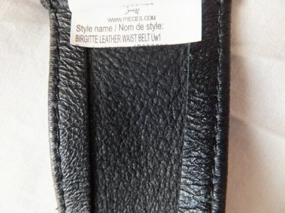 画像2: ユーズド商品・北欧デザイン、リアルレザーのブラック色サッシュベルト