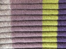 画像4: ユーズド商品・フランスHartfordのリブ編みカラーブロック柄ウール100％マフラー (4)