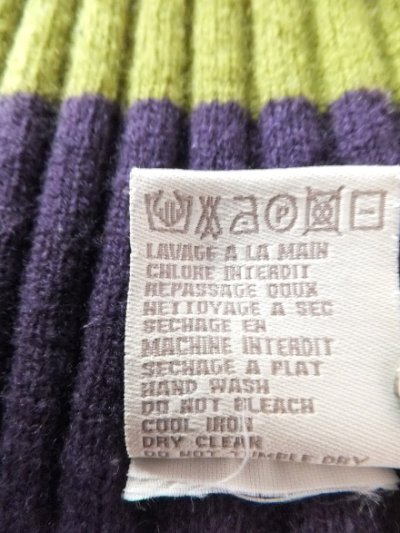 画像3: ユーズド商品・フランスHartfordのリブ編みカラーブロック柄ウール100％マフラー