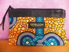 画像7: ユーズド商品・フランスEstellonのアフリカンバティック柄の入ったポーチバッグ (7)