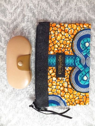 画像3: ユーズド商品・フランスEstellonのアフリカンバティック柄の入ったポーチバッグ