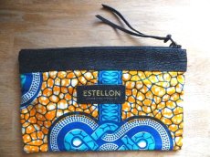 画像2: ユーズド商品・フランスEstellonのアフリカンバティック柄の入ったポーチバッグ (2)