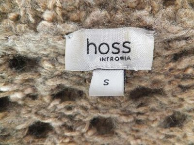 画像1: ユーズド商品・Hoss Intropiaの透かし編み入りスタイリッシュカーキ色ニット