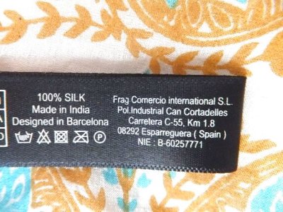 画像2: ユーズド商品・スペインより買い付けたシルク100％プリント柄スカーフ