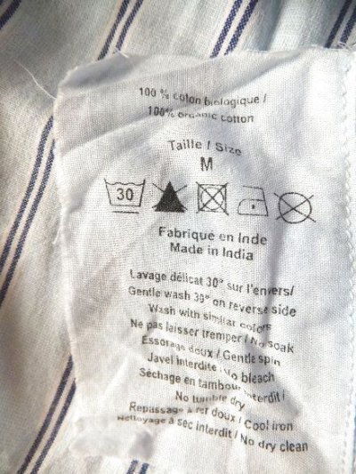 画像3: ユーズド商品・Leon & Harperのストライプ柄ノーカラーシャツ