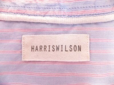 画像1: ユーズド商品・Harris Wilsonのストライプ柄ボタンダウンコットンシャツ