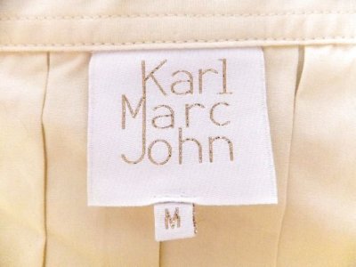画像1: ユーズド商品・フランスKarl Marc Johnの背面プリーツ入りクリームイエロー色シャツ