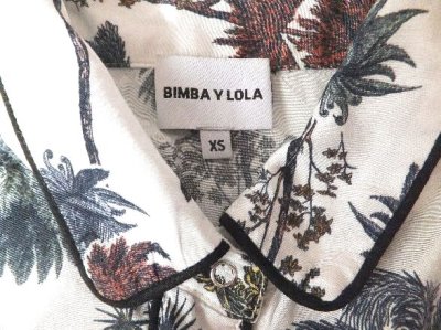 画像1: ユーズド商品・スペインBimba y Lolaのアーティなボタニカル柄シャツ