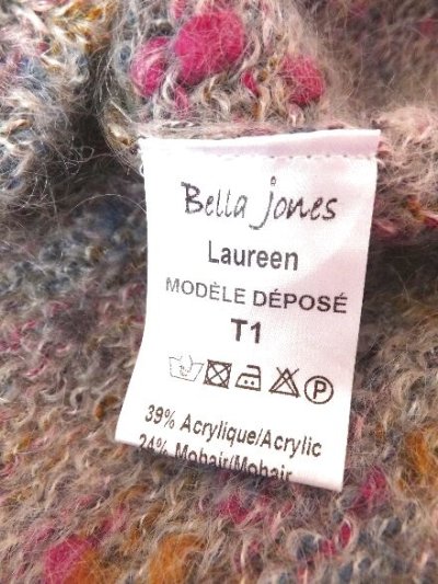 画像3: ユーズド商品・フランスBella Jonesの幻想的な色彩が美しいスナップボタン付きカーディガン
