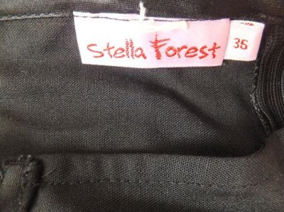 画像1: ユーズド商品・フランスStellaForestのレースアップデザインブラック色ミディ丈スカート