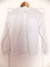 画像9: ユーズド商品・GANTのコットン100％素材スタンドカラー白シャツ (9)