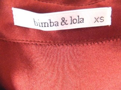 画像1: ユーズド商品・スペインBimba y Lolaのシックなボルドー色シルク素材ブラウス