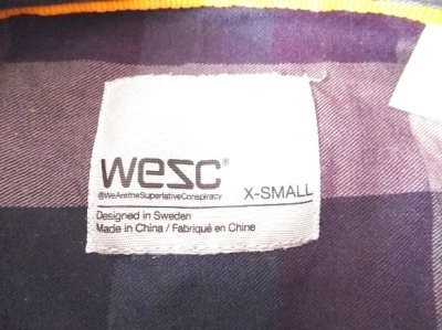 画像1: ユーズド商品・スウェーデンWeSCのブロックチェック柄コットンシャツ
