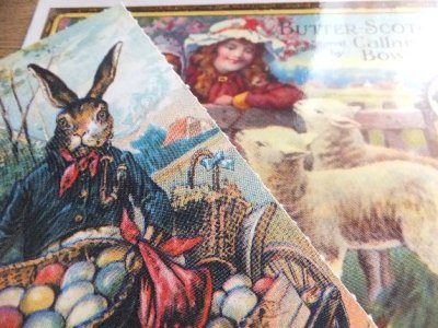 画像3: デッドストック商品・ヴィンテージ、牧歌的なイギリス風景イラスト入りポストカード2枚セット