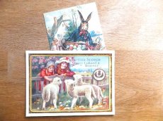 画像3: デッドストック商品・ヴィンテージ、牧歌的なイギリス風景イラスト入りポストカード2枚セット (3)