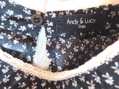 画像1: ユーズド商品・フランスAndy & Lucyのレトロ＆シックなフラワー柄ブラウス