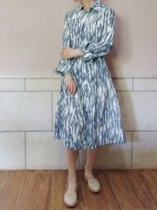 画像4: ユーズド商品・デンマークDAY Birger et Mikkelsenの北欧プリント柄ベルト付きシャツワンピース (4)