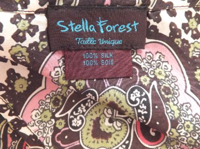 画像2: ユーズド商品・ フランスStellaForestのくるみボタン付きシルク100％ペイズリー柄ストール