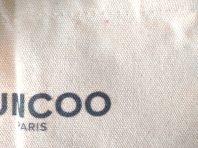 画像1: デッドストック商品・フランスSuncooのシックなロゴ入り大きめサイズの布バッグ