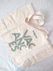 画像1: デッドストック商品・フランスSuncooのシックなロゴ入り大きめサイズの布バッグ (1)