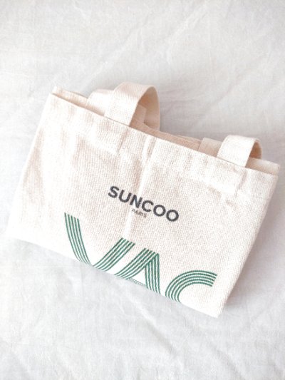 画像2: デッドストック商品・フランスSuncooのシックなロゴ入り大きめサイズの布バッグ