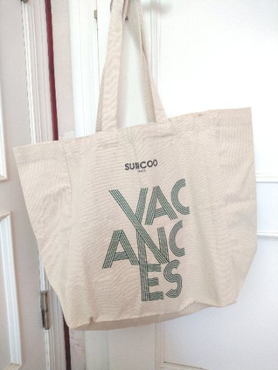 画像3: デッドストック商品・フランスSuncooのシックなロゴ入り大きめサイズの布バッグ