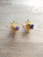 画像1: アメシスト入りアーティなフォルムのスタイリッシュなピアス・Raya (1)
