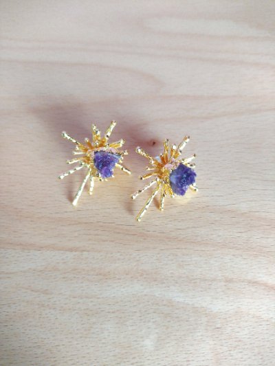 画像3: アメシスト入りアーティなフォルムのスタイリッシュなピアス・Raya