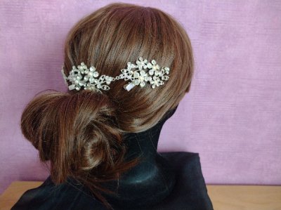 画像3: ユーズド商品・フランスの幻想的で華やかなクリップ付きヘッドドレス