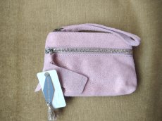 画像6:  デッドストック商品・MADAME GRACIENNEのラメ入りピンク色イタリア製レザーのミニポーチ (6)