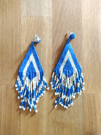 画像1: ボヘミアン＆シックなロングビーズピアス・Savoli