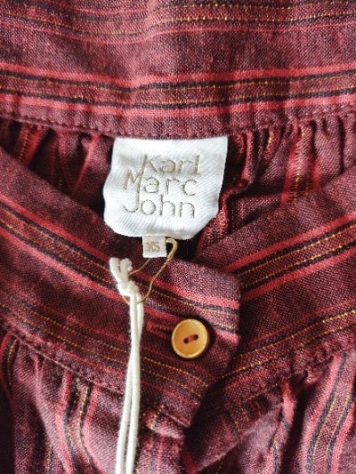 画像1: デッドストック商品・タグ付き新品！フランスKarl Marc Johnのストライプ柄ロング丈スカート