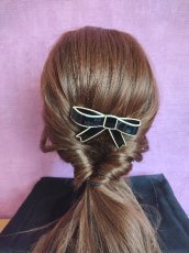 画像7: ユーズド商品・ALEXANDRE DE PARISのレトロ＆クラシックなリボンモチーフヘアバレッタ (7)