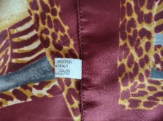 画像4: ユーズド商品・ フランスで買い付けたシックなレオパード柄入りヴィンテージスカーフ (4)