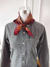 画像8: ユーズド商品・ フランスで買い付けたシックなレオパード柄入りヴィンテージスカーフ (8)