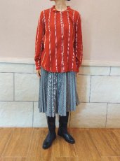 画像6: デッドストック商品・タグ付き新品！フランスKarl Marc Johnのラッフル襟ストライプ柄シャツ (6)